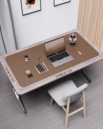 Image of YSAGi Double-Sided Desk Pad, Leather Desk Mat, Eco Cork Desk Pad Protector,Large Mouse Pad,Waterproof Desk Blotter for Office /Home (Coffee+Cork, 47.2 inch x 23.6 inch)
