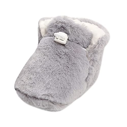 Patucos Bebe Invierno Cálido Botas Recien Nacido con Forro Polar Zapatillas Suave Niña Niño Zapatos Bebe Lindos Ajustables Botines Cuna Gruesas Calentar Zapatos Casa Primeros Pasos Color Sólido