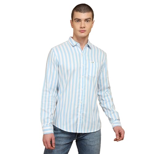 Image of Wrangler Male Blue Regular Fit Shirt