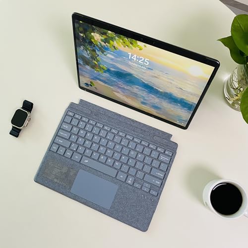 mobee Type Cover for Microsoft Surface Pro 13 inch, Compatible with Surface Pro 13"(11th Edition) / Pro 11 / Pro 10 / Pro 9 / Pro 8 / X, Rechargeable Keyboard with Trackpad, Backlit (Ice Blue) by Mobee - Used condition - Image 6