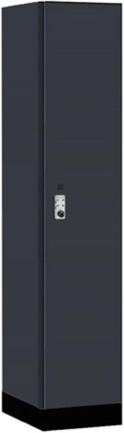 Salsbury 15" Wide Premier Wood Locker-Single Tier-1 Wide-6 Feet High-21 Deep-Carbon Mesh-Silver Resettable Combination Locks