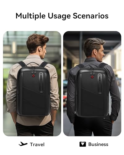 CROSSGEAR Business Commuter Backpack for Men, 26-32L Expandable Travel Laptop Backpack, Fit 15.6 Inch Laptop, Waterproof Computer Work Commute Daypack, Black