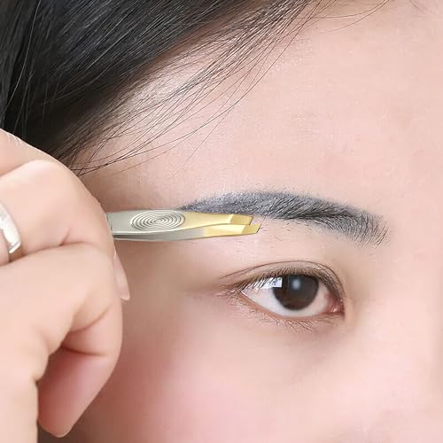SHUBEIEUMI Pinzetten Set, 3-teiliges Präzisions Pinzettenset, Haar-Zupfpinzetten, Pinzette Augenbrauen Zupfen, Pinzette aus Rostfreiem, für die Gesichtspflege zum Zupfen von Augenbrauen
