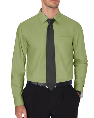 Chemise homme infroissable manches longues manches boutonnées unie pour costume