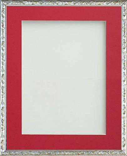 Frame Company Olivia Silver 12x10 Frame With Red Mount For 10x8 inch — image 1