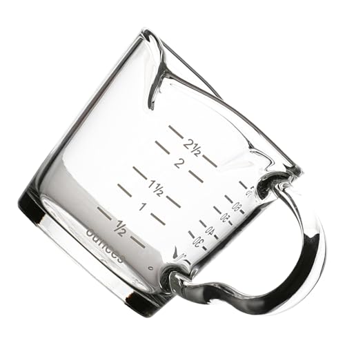 SMASOLO Bicchiere Misurino Vetro Resistente al Calore con Doppia Bocca Tazza Espresso Trasparente per Latte e Bar
