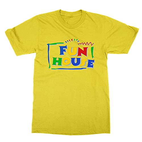 T-shirt Fun House jaune vêtement été taille S haut mode décontracté pour adulte