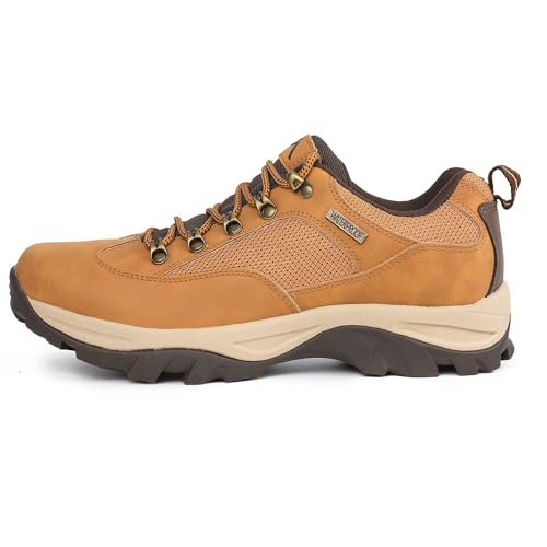 Image of CC-Los Men's Waterproof Hiking Shoes Slip Resistant Work Shoes Durable Rubber Sole Outdoor Trekking Daily Work Brown Size 7-13.5
