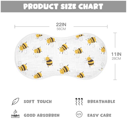 vvfelixl Cute Funny Bumblebee Burp Cloths for Baby Boy Girls Baby Washcloths Burp Rags 1 Pack2