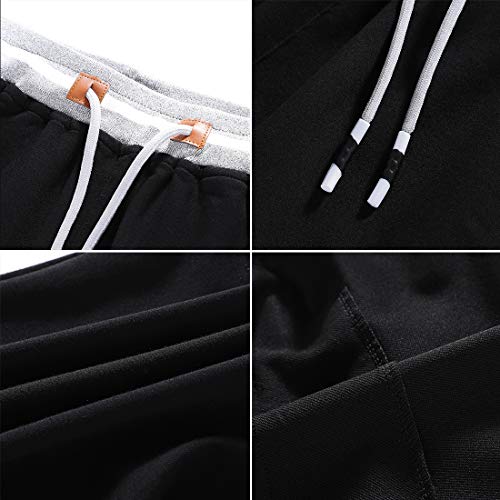 Foxq Workout Sweat Short Mens Shorts Gym Training Casual With Zipper Pockets Sports Running Athletic Big And Tall (Black, X-Large) #TOP5