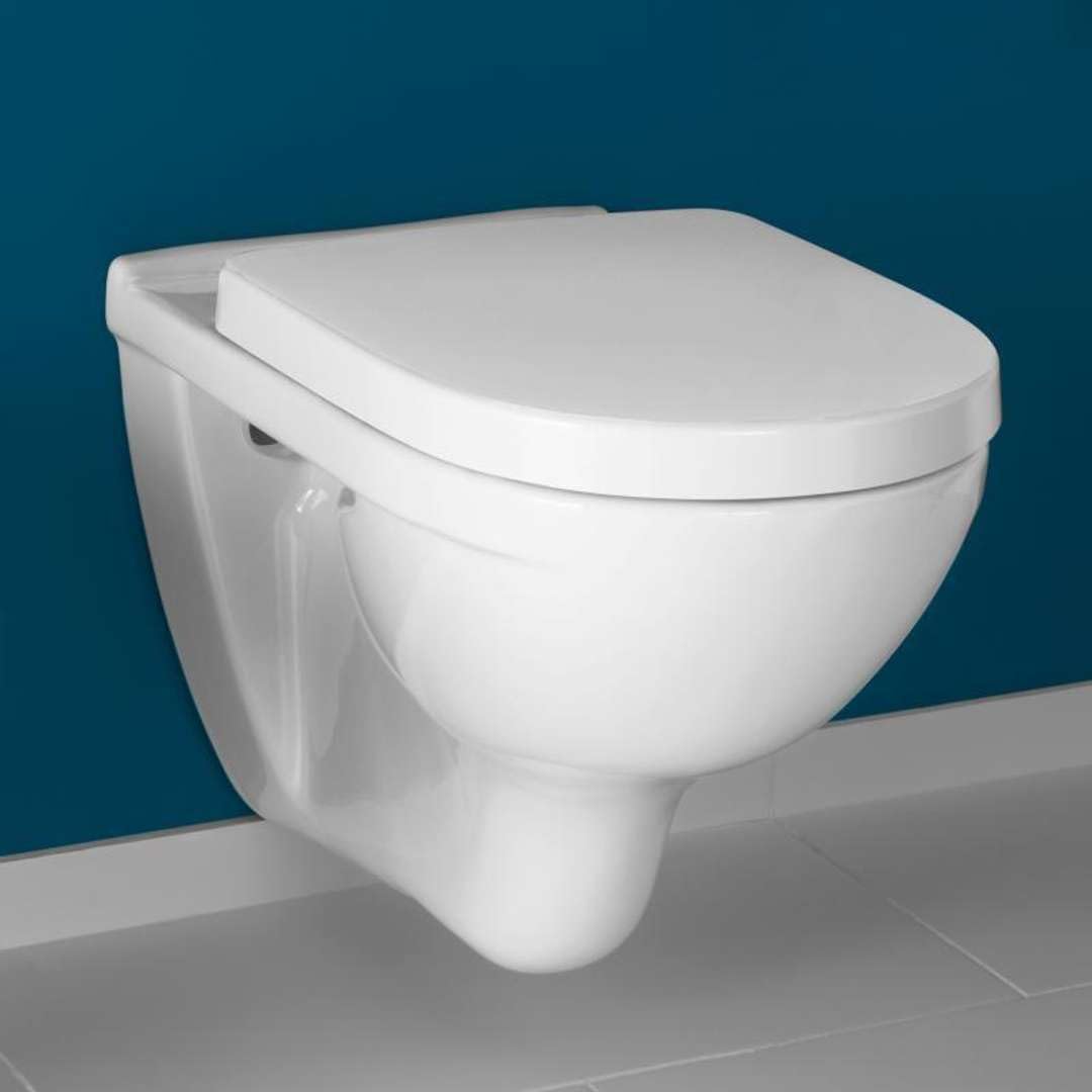 Villeroy & Boch O.Novo - Inodoro compacto de pared con asiento DirectFlush, color blanco alpino