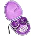 Hard Travel Case for COWIN E7 / E7 PRO Active Noise Cancelling Bluetooth Headphones by co2CREA (Black Case + Internal Purple)