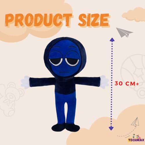 Image of Blue Standing Scarf Sprunki Plush Toys