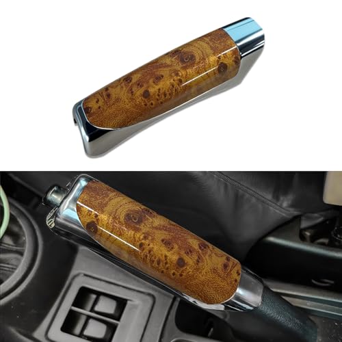 Lyxheth Car Handbrake Cover, Brake Covers for Cars, ABS Anti-Scratch Wear-Resistant Protective Cover with Comfortable Grip, Car Decor Accessory Handbrake Grip Cap Fit Most Cars (Yellow Peach Wood)