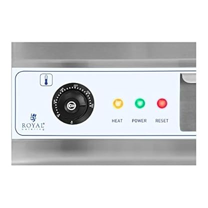 Royal Catering Elektrogrill Tischgrill Doppel Grillplatte RCG 60H2 (Länge: 60 cm, 2 x 3.200 W, glatte Heizfläche, 2 Heizzonen, Spritzschutz und Ablaufvorrichtung) – Bild 5