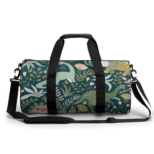 Sac de sport dinosaures roses sac de voyage polochon 45x23x23cm
