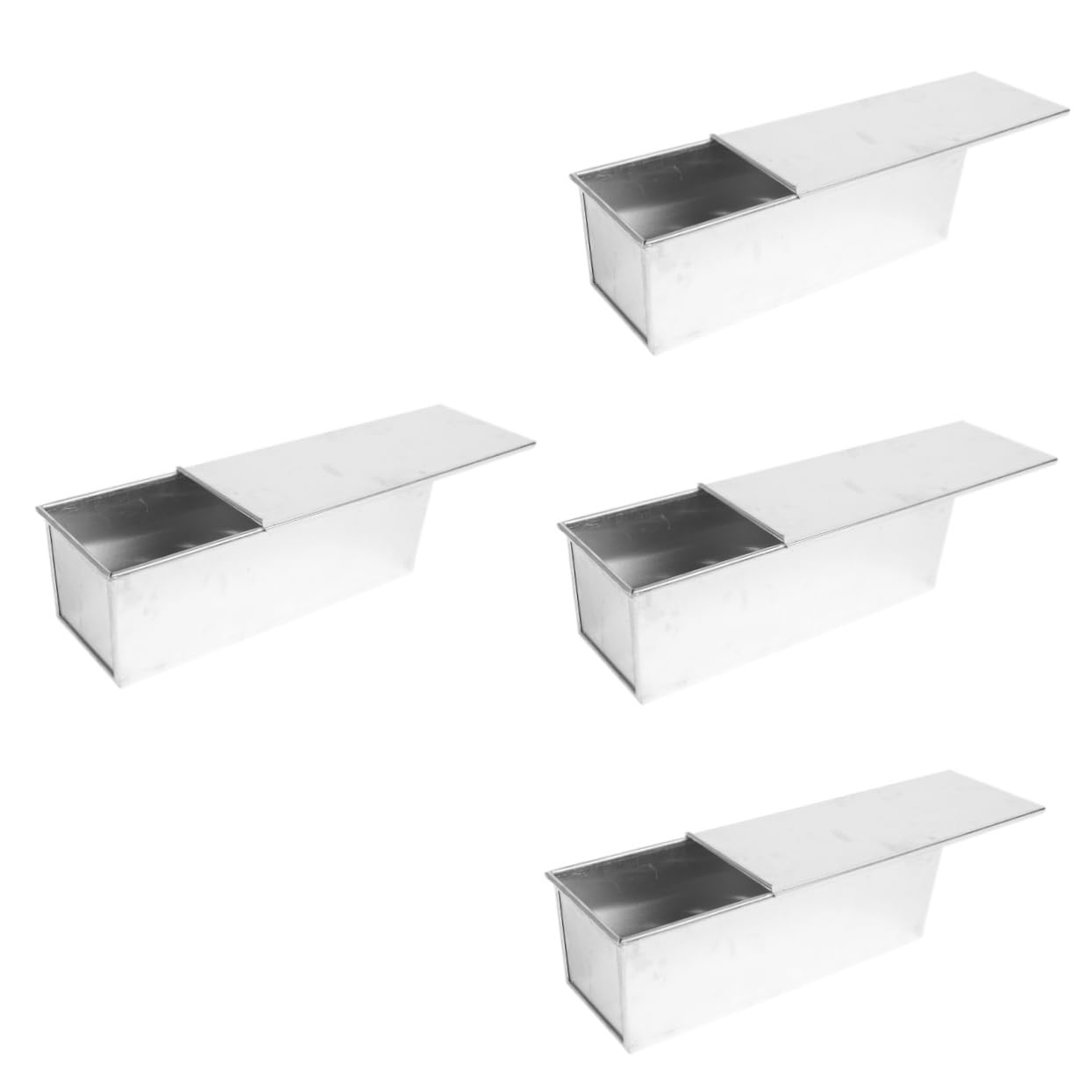 PRETYZOOM 4piezas Bandeja Para Hornear Pan Rectangular Tapa Molde Antiadherente Para Hacer Pan Para Bizcochos Cocina y