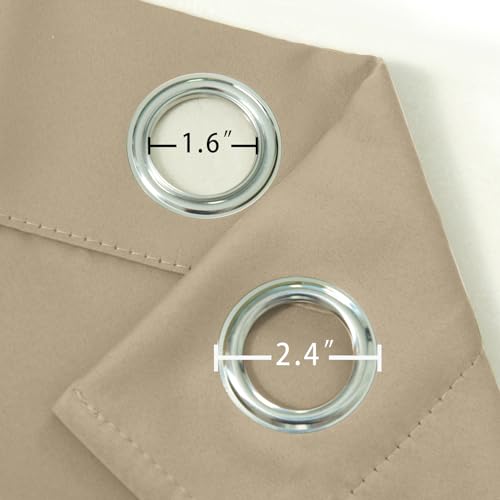 Image of LEMOMO Beige Blackout Curtains 42 x 54 Inch Length Set of 2 Panels Grommet Bedroom Curtains for Living Room