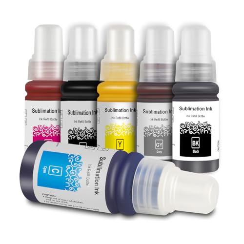 CoYlBod 6 Colors Sublimation Ink Refillable for ET-8550 ET-8500...