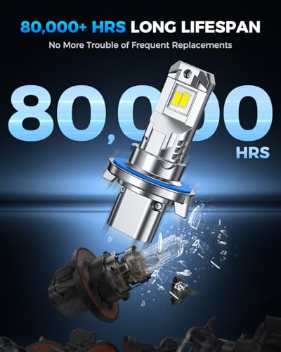 Image of Marsauto Upgraded H13 /9008 light Bulb 45000LM 900% Brighter 6500K White Super Bright, 1:1 9008 Mini Size Fog Lights No Adapter Required Plug & Play, IP68 Waterproof, Canbus Ready, Pack of 2