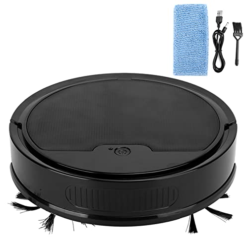 YDuupxe Aspirapolvere Robot 1600Pa 2000mAh, Aspirapolvere USB, Spazzatrice Intelligente con Ricarica USB 3 in 1 Spazzatrice Silenziosa per di Animali Domestici, Pavimenti Duri, Tappeti
