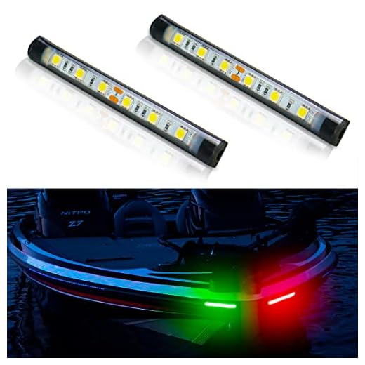 Boaton Boat Navigation Lights, Super Bright Boat Bow Lights Night Fishing, No Drilling Boat Running Lights For Pontoon Boat Kayak Canoe Bass Boat Jon Boat Jetski