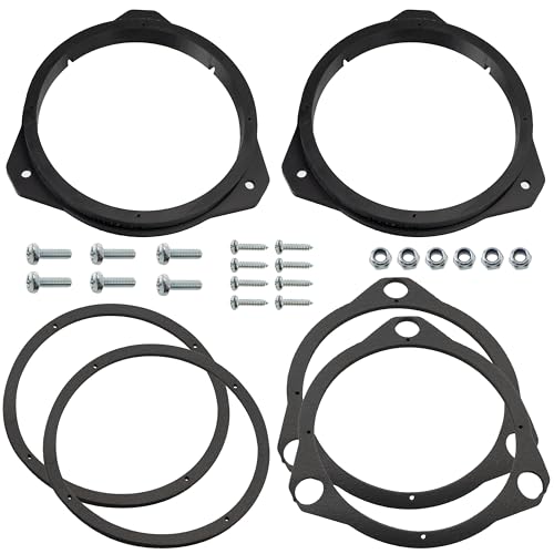 AERZETIX | Kit de 2 adaptateurs de Haut-parleurs Ø165 mm en Plastique ABS | Compatible avec Fiat 500 (312) Panda III, Ducato/Iveco Daily, Opel Corsa C/D/E,...