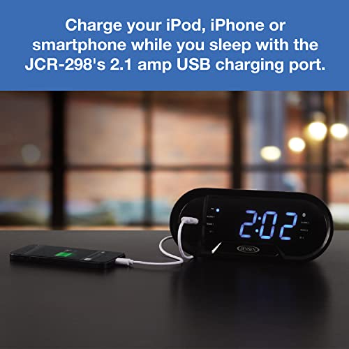 Jensen Jcr-298 Jcr-298 Am/Fm Dual-Alarm Digital Clock Radio With Bluetooth #TOP5