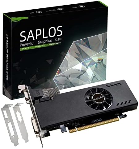 SAPLOS Radeon RX 550 Low Profile Graphics Card, 4GB, GDDR5, 128-bit, VGA DVI-D HDMI, Video Card for PC Gaming, 4K Display, Computer GPU, for Desktop SFF Small Form Factor, DirectX 12, Low Power