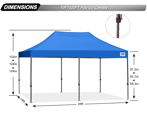 Image of ABCCANOPY Patio Pop Up Canopy Tent 10x20 Commercial-Series(Blue)