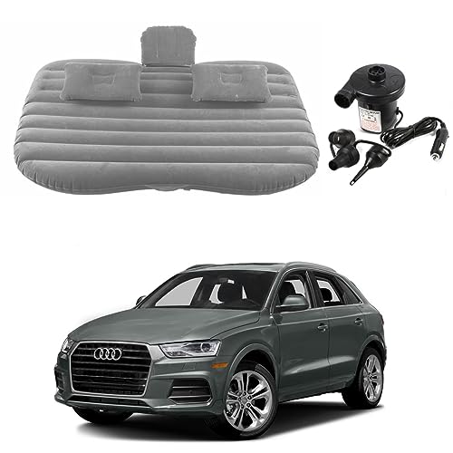 Image of Oshotto Multifunctional Car Travel Bed Mattress with Two Air Pillows, Car Air Pump Compatible with Audi Q3 (Grey)