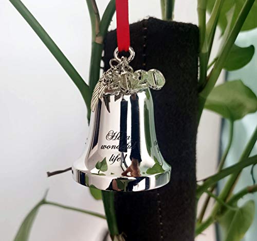 Juppe JUPPE-2021-1 2024 Silver Engraved It'S A Wonderful Life Christmas Bell Ornaments For Christmas Tree Wedding Anniversary Decoration Pendants thumb #6