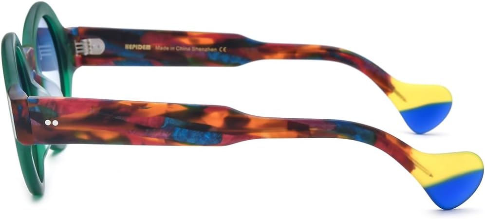 HEPIDEM Matte Acetate Vintage Retro Round Polarized Sunglasses for Women 9270T