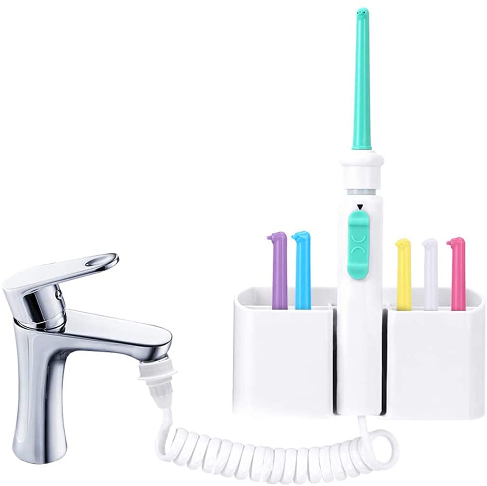 Agua Dental Flosser Grifo Faucet Irrigator 6PCS Boquilla Spray Boquilla Agua Jet Floss Irrigador Dental 360 Grado Rotación Dental Pinte Oral Riego Dientes Máquina de Limpieza