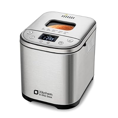 Kitchen in the box 2LB Bread Maker with Recipes Auto 15-in-1 Bread Machine Stainless Steel (SLIVER)