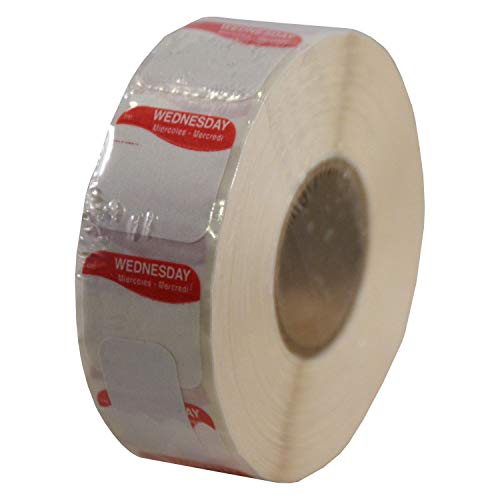 DayMark DissolveMark Day of the Week Trilingual Dissolvable Label, Wednesday, 3/4" x 3/4", Red (Roll of 1000) by DayMark Safety Systems - Image 2
