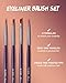 EIGSHOW Eyeliner Brush Set, Ultra Fine Gel Eyeliner Brush for Precision Eye Liner, Eyebrow Filling, Face Painting, 4 Pieces