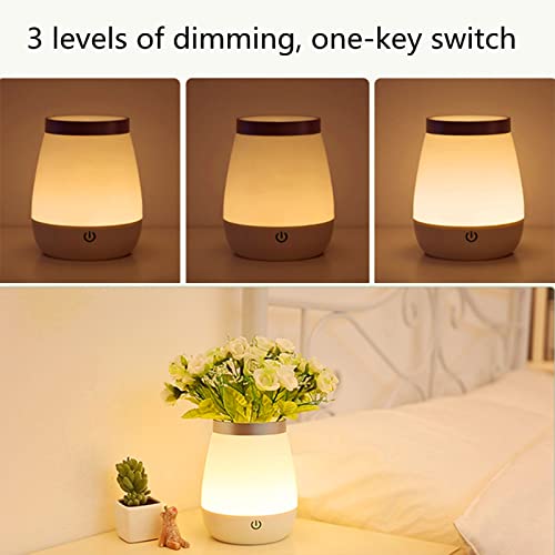 Lámpara LED regulable para jarrón, lámpara de mesa de noche con interruptor táctil, carga USB, luz blanca cálida para niños, bebés, luz nocturna para decoración de dormitorio, sala de estar - imagen 4