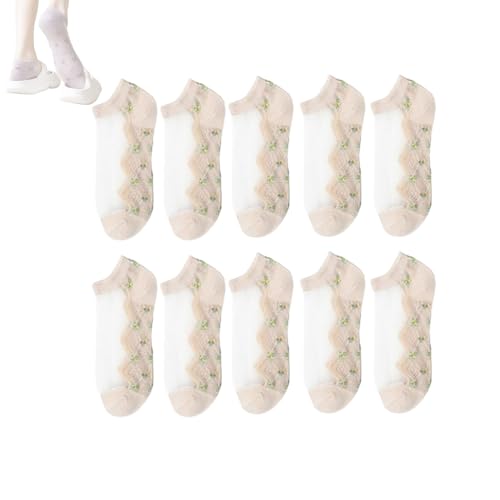 NLIADVY Breathable Ultra Thin Stretchy Athletic Socks for Women, See-Through Fashion Soft Socks (10pair,One Size)