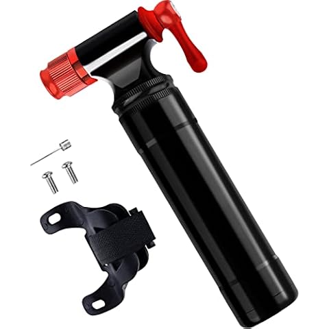 Peaken CO2 Bike Pump,Quick and Compact Bike CO2 Inflator CO2 Tyre Pump with Cartridge Storage,Compatible with Presta and Schrader,Universal for Threaded or Unthreaded 16G Cartridges(Black) (Black) Cover