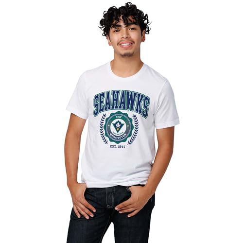 FOCO UNC Wilmington Seahawks NCAA Mens Team Crest T-Shirt - White - M