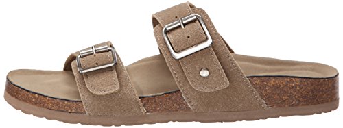 Madden Girl Women's Brando Flat Sandal, Taupe Fabric, 7.5