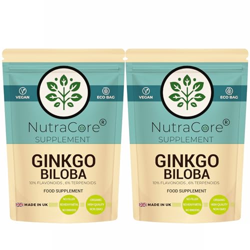 Ginkgo Biloba 5000mg Vegan Capsules (10:1 Extract) – 10% Flavonoids, 6% Terpenoids – NutraCore 180