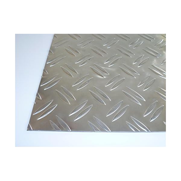 B&T Metall Aluminium Riffel-Blech Duett 1,5/2,0mm stark | Tränen-Blech Zuschnitt, Größe 10 x 10 cm (100 x 100 mm)