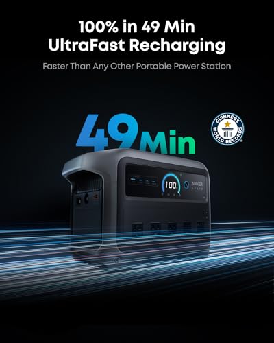 Image of Anker SOLIX C1000 Gen 2 Portable Power Station with 200W Bifacial Solar Panel, 2,000W (Peak 3,000W) Solar Generator, Full Charge in 49 Min, 1,024Wh LiFePO4 Battery