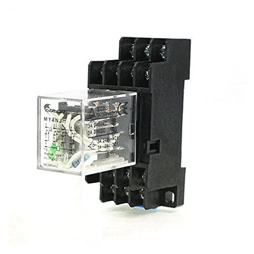 Relais MY4NJ bobine 24V commande inverseur 4 NO 4 NC avec socle