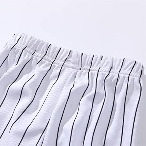 Mowbeat Baby Boy Baseball Jersey Shorts Sets Kid's Solid Color Stripe Outfit Jersey Shirt Elastic Waist Trousers 2Pcs (Pants Suit,2T,2 Years,Baby Boys,Unisex,Little Kid,Us,Age,Us,2 Years) #TOP3