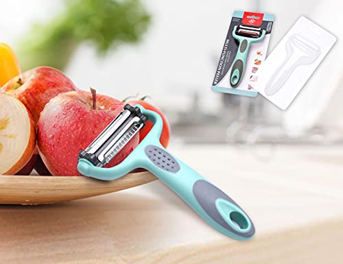 Symgila Kitchen Peeler Slice Julienne Peelers For Vegetables Fruit Carrot Potato Stainless Steel Sharp Blades Multifunctional Kitchen Tools Green (Green) #TOP4