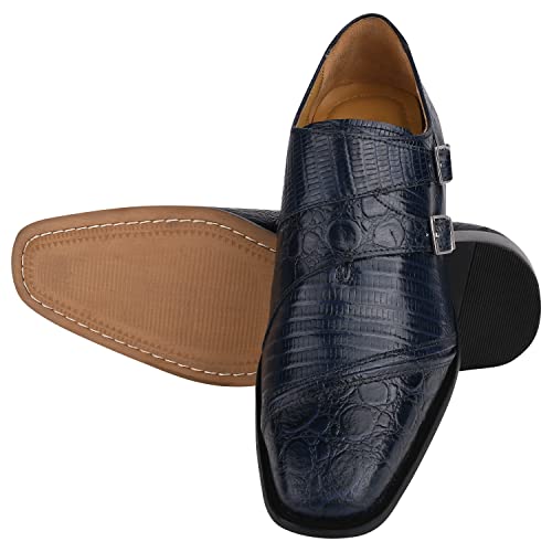 Image of LIBERTYZENO Mens Hornback Print Genuine Leather Lace Up Oxford Dress Shoes