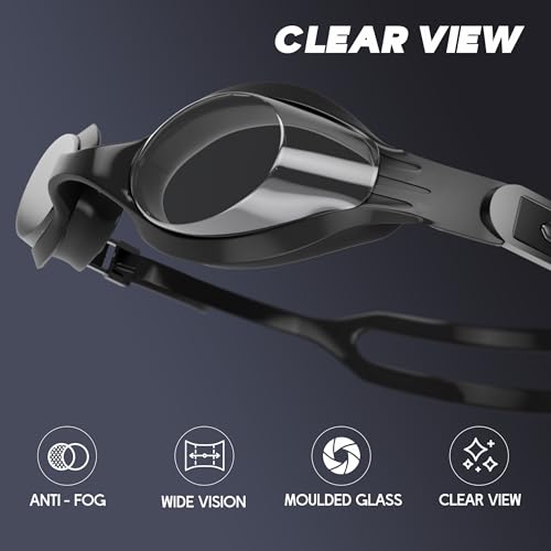 Image of KONEX Eco Swimming Goggles | Adults | Polarised UV Lens | Black